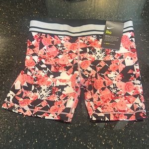 New Nike Pro Training tight for floral pink red black white L large CU8201-654